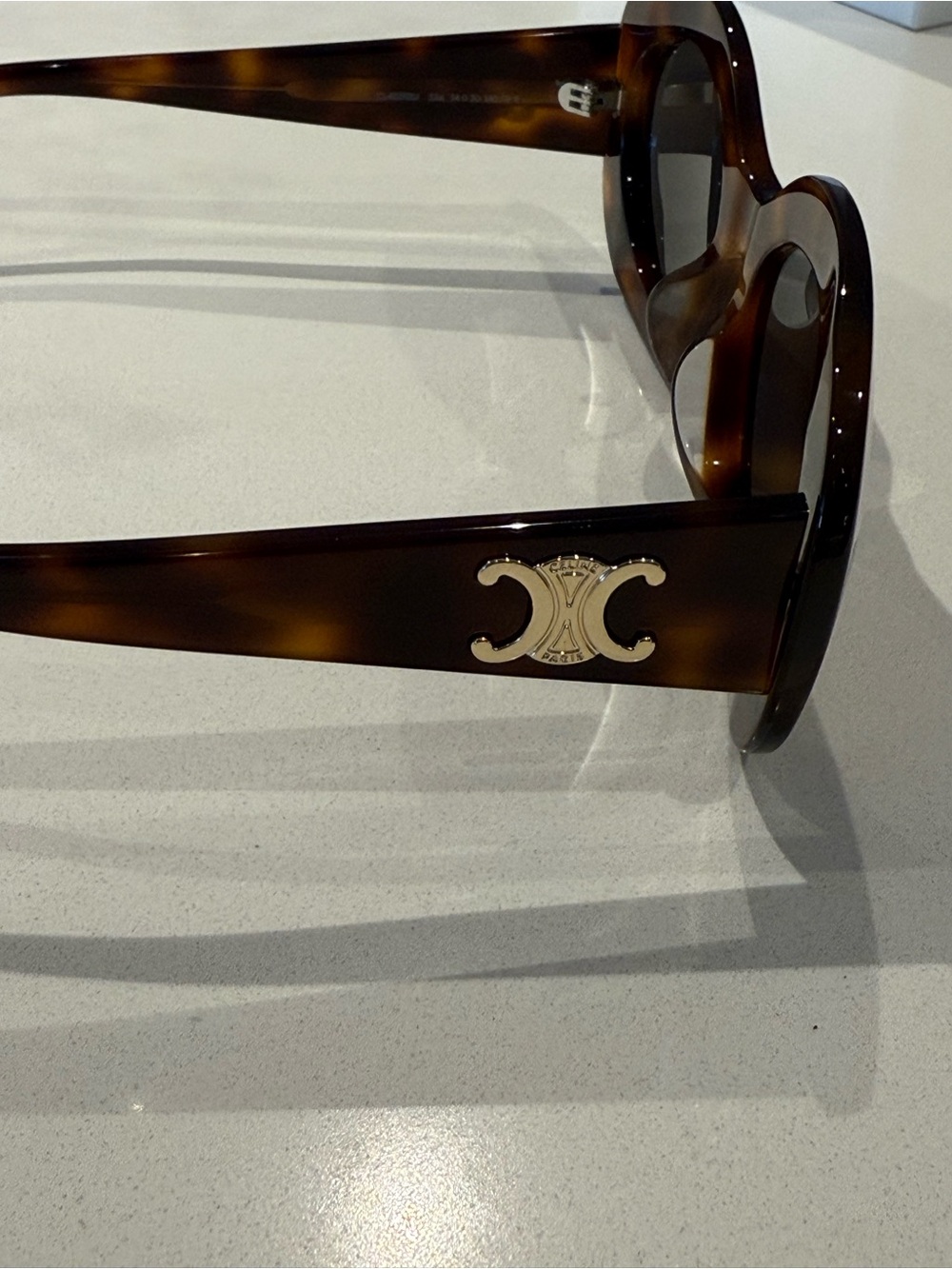 Celine Tortoiseshell Sunglasses with Gold Logo Accent - Picture 1 of 5